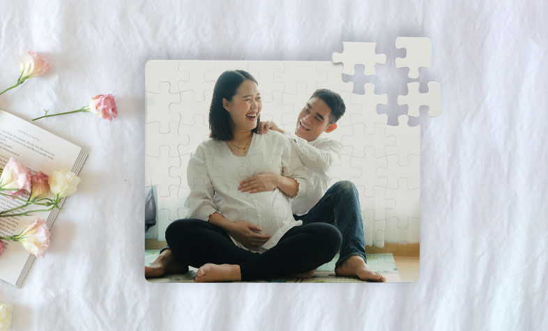 Photo puzzle gift for new parents