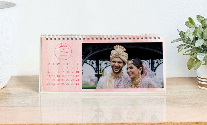 Personalized photo calendar for a romantic gift