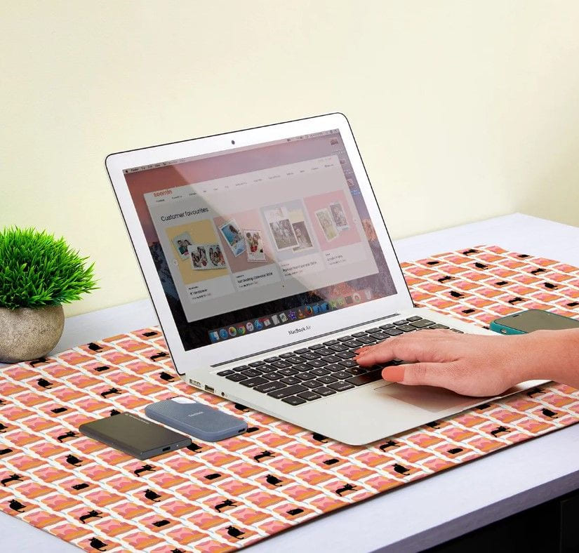 Personalized desk mat as a corporate Women's Day gift