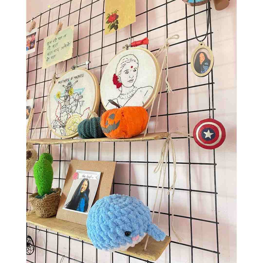 Creative photo grid wall display