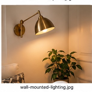 Wall-mounted accent lighting highlighting modern interior decor