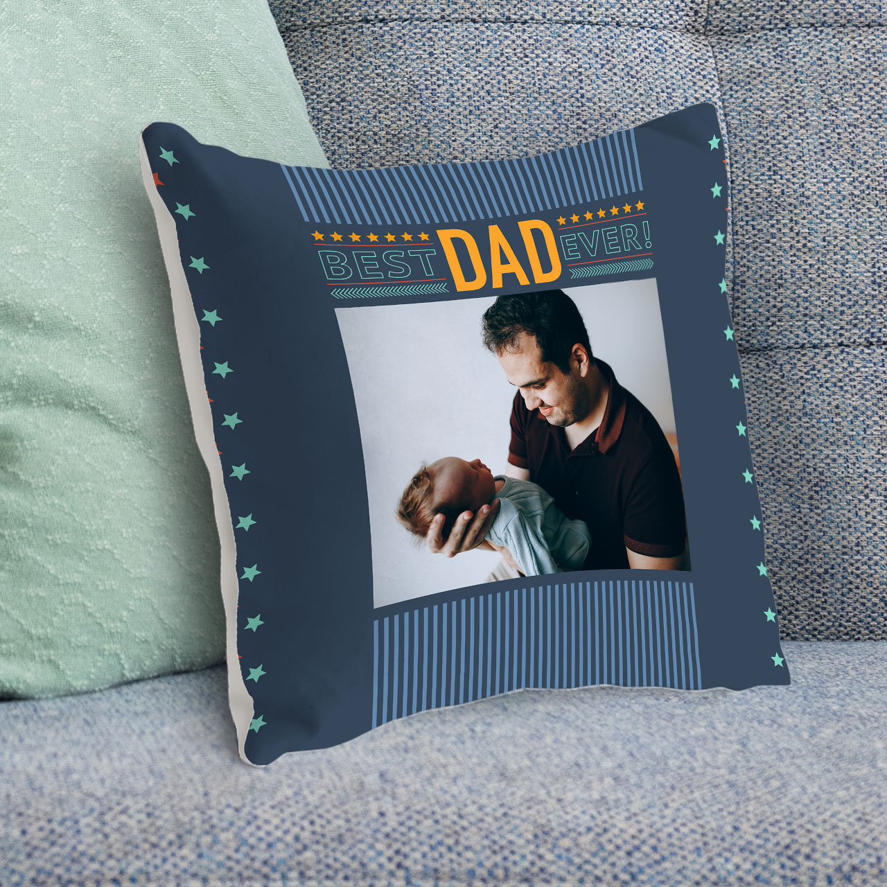 Personalised photo cushion gift for Dad