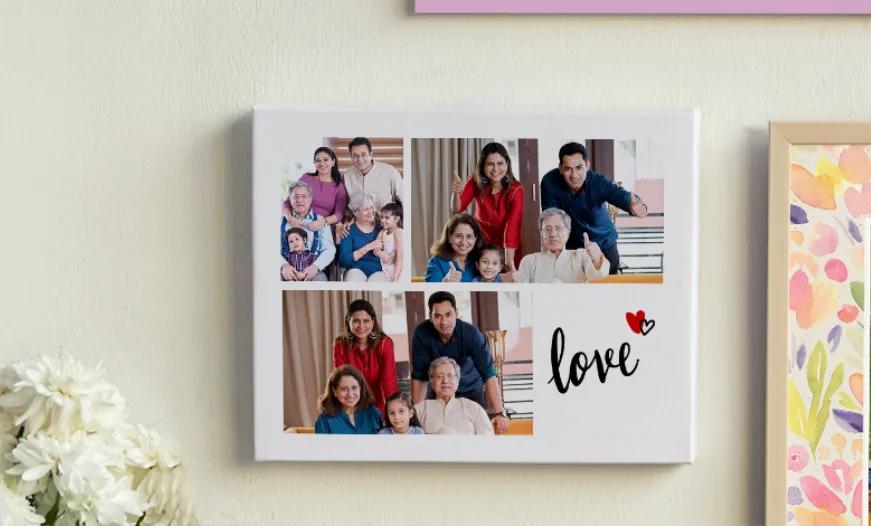 A personalised photograph printed on canvas