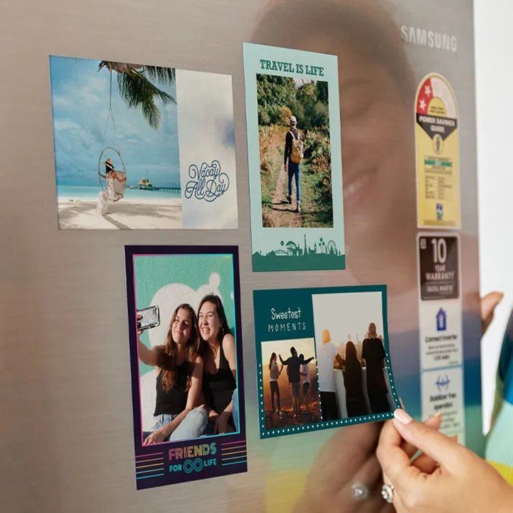 Personalized photo magnets created from happy memories with friends
