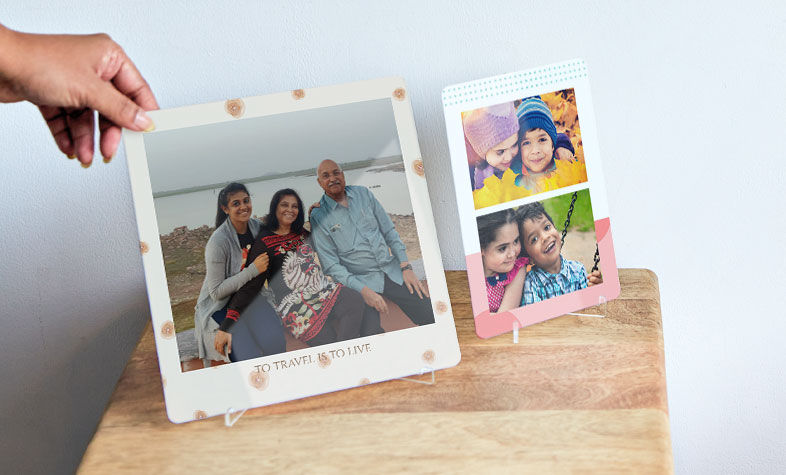 Table top acrylic photo print for dad