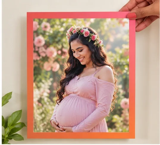 Floral baby shower maternity photo pose
