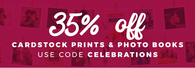 35% off Cardstock Prints and photo books with the code CELEBRATIONS.