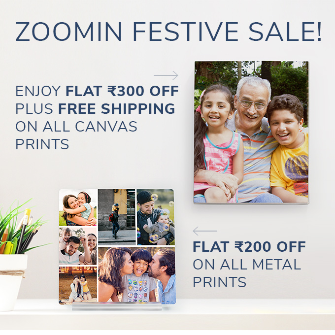 Zoomin Festive Sale! Enjoy upto 40% off on Canvas & Metal Prints.