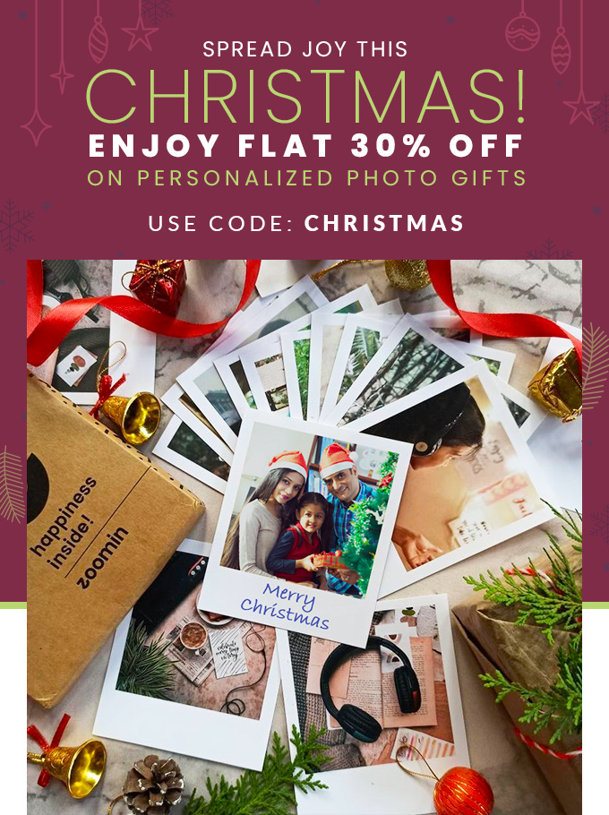 Spread joy this Christmas! Enjoy FLAT 30% off on personalized photo gifts - Coupon code: CHRISTMAS