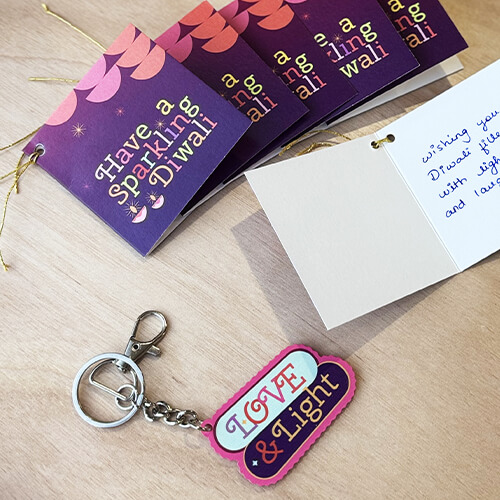 Pack of 6 Gift Tags + sparkly keychain